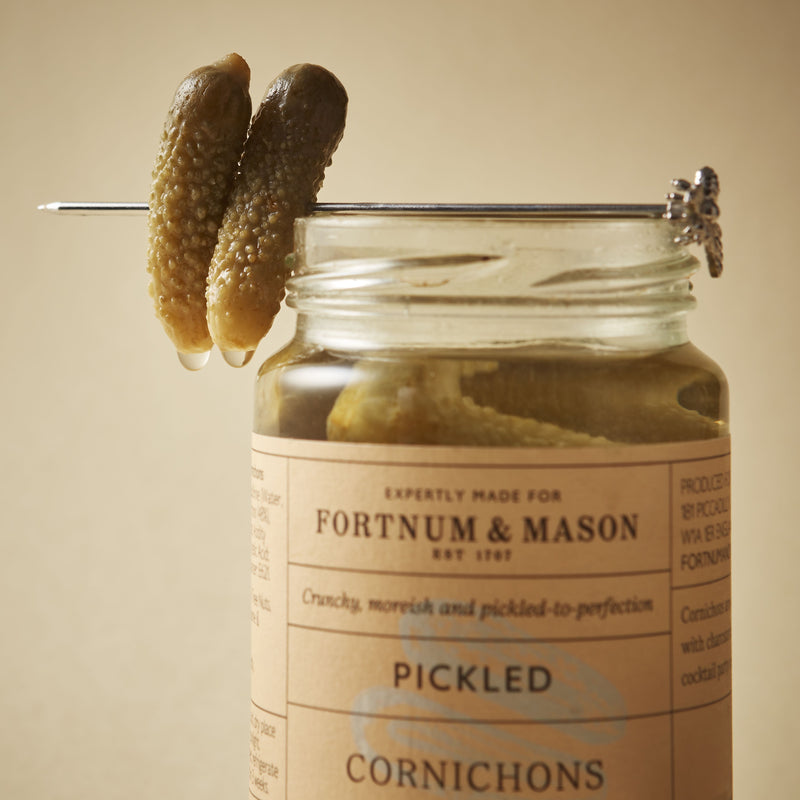 Pickled cornichons 200g, green gherkins in brine (British brand)