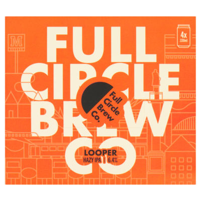 Full Circle Looper Hazy IPA 4 x 330ml cans - British product