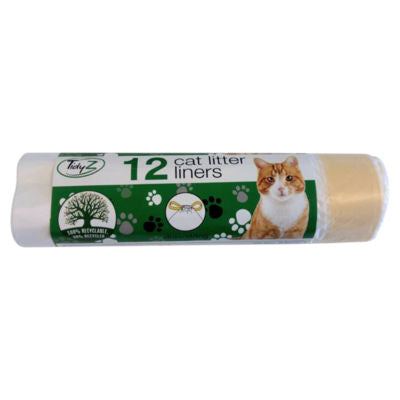 TidyZ drawstring cat litter liners 12 count 70x45cm - British product