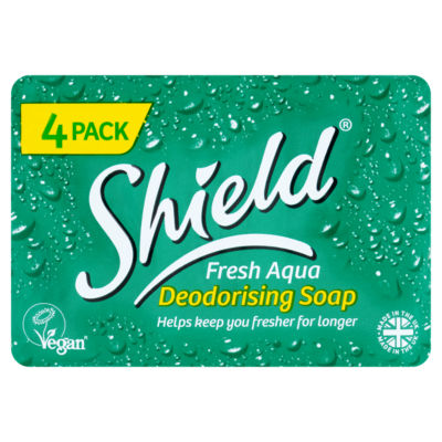Shield Fresh Aqua deodorising soap bar 4 x 115g (British brand)