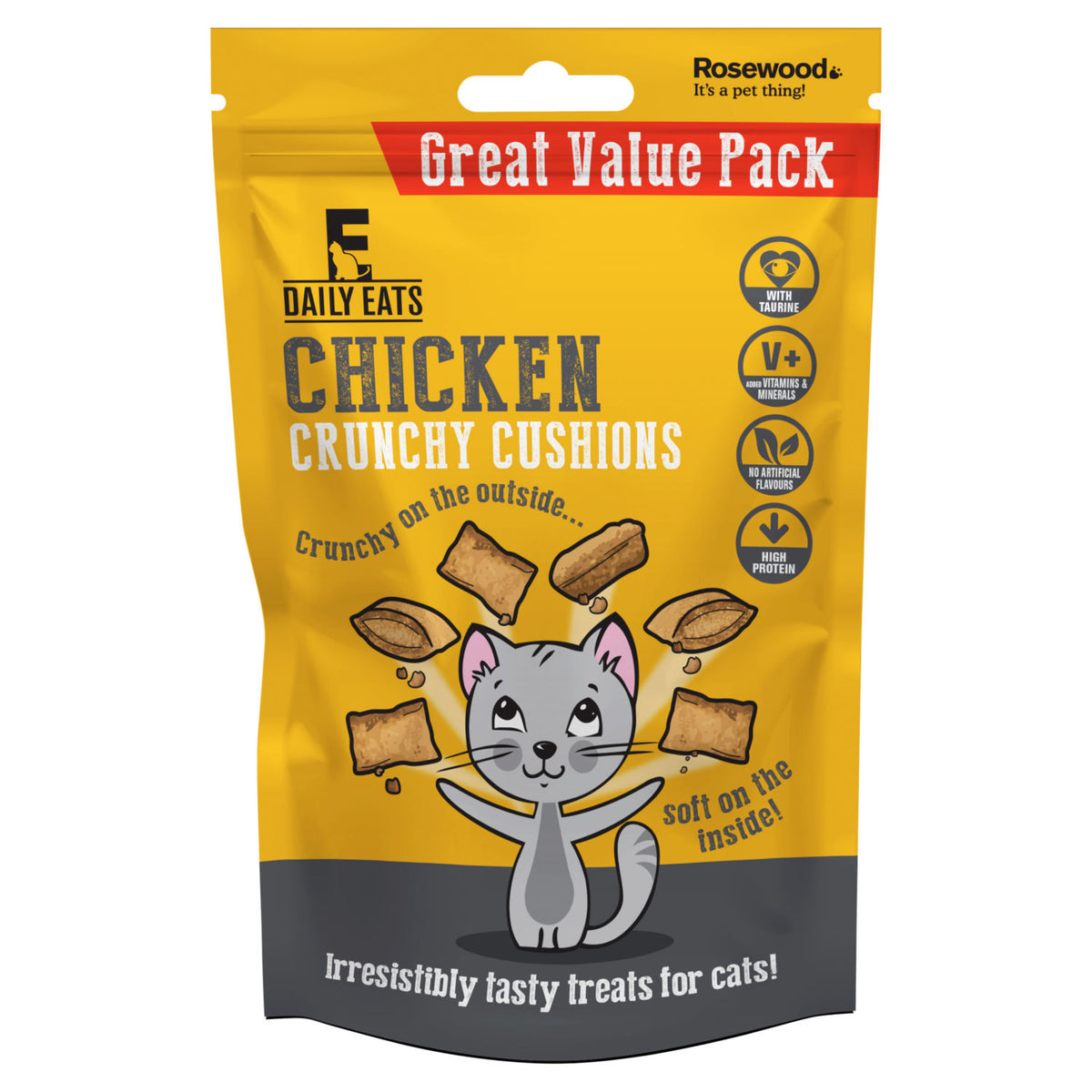 Rosewood Chicken Crunchy Cushions 200g cat treats - British product
