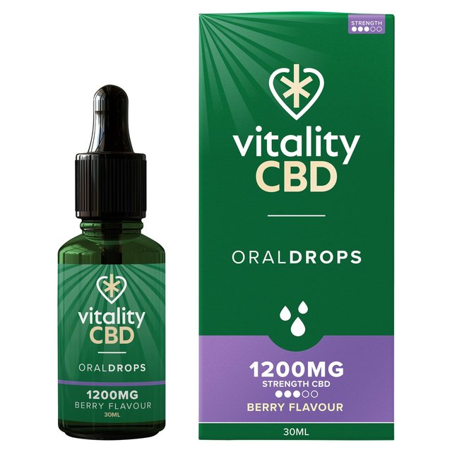 Vitality CBD Berry Oral Drops 1200mg   30ml