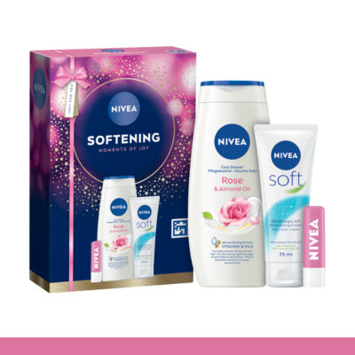 Nivea Softening Moments of Joy gift set with skincare products (British brand)