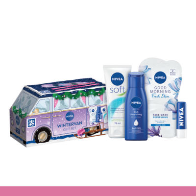 Nivea Wintervan gift set with skincare essentials, UK version
