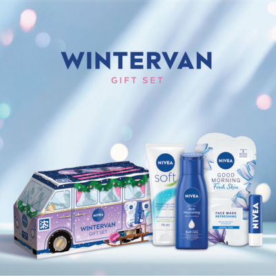 Nivea Wintervan gift set with skincare essentials, UK version
