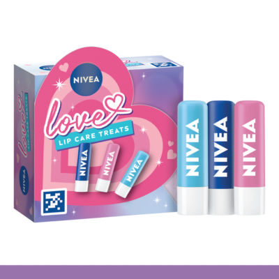 Nivea lip balm gift set Love Lip Care Treats 3 lip balms, UK version