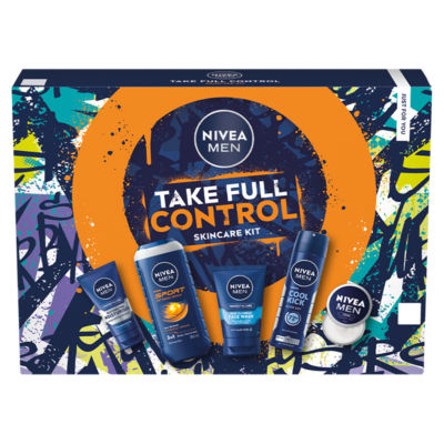 NIVEA MEN Take Full Control Skincare Gift Set, imported from the UK