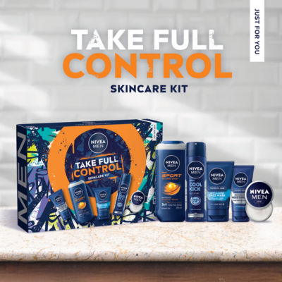 NIVEA MEN Take Full Control Skincare Gift Set, imported from the UK