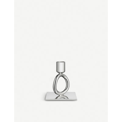 selfridges Christofle Vertigo 1-Ring Silver-Plated Candlestick 10cm- Buy online at McGrocer