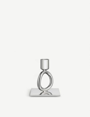 Christofle Vertigo 1-ring silver-plated candlestick 10cm, UK version