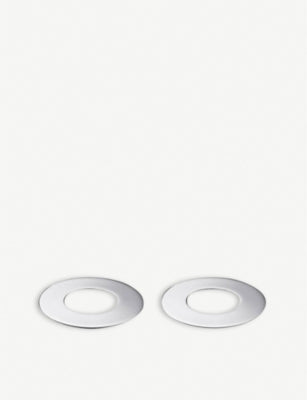 Cristofle stainless steel coasters set of two 9.3cm - British product