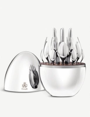 Christofle Mood silver-plated cutlery set of 24, imported from the UK
