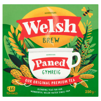 Welsh Brew Paned tea bags, 80 count 250g, UK version
