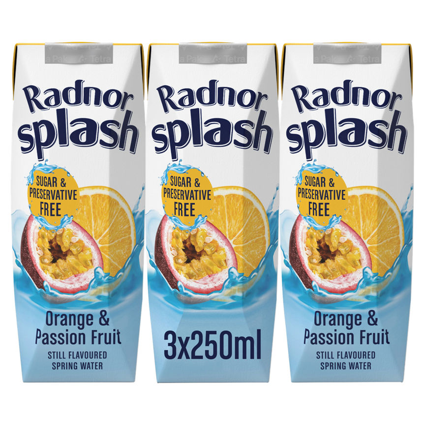 Radnor Splash Orange & Passion Fruit Still Spring Water Cartons