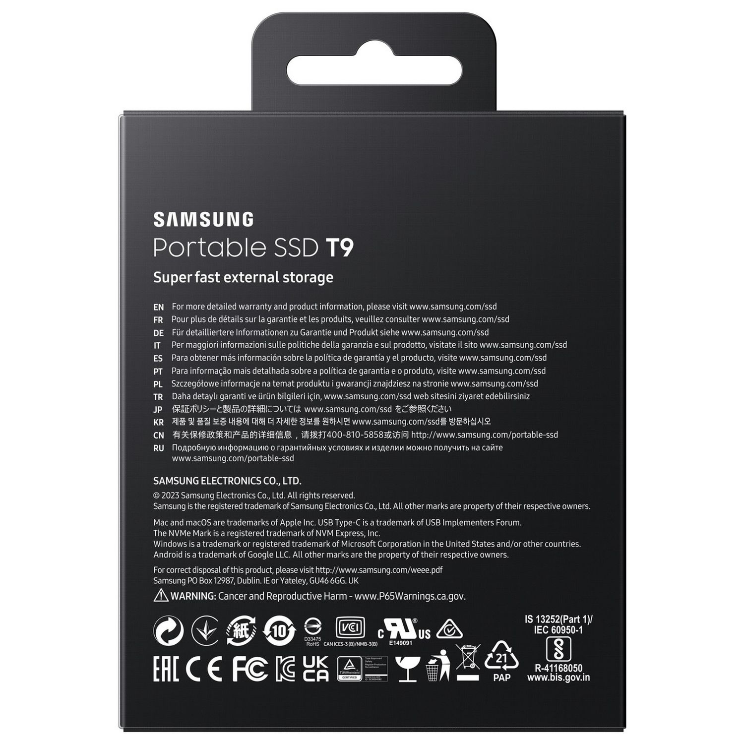 Samsung T9 portable SSD USB 3.2 1TB, imported from the UK