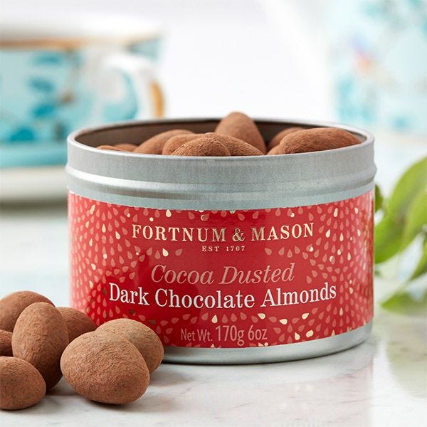 Cocoa dusted dark chocolate almonds 170g - British product