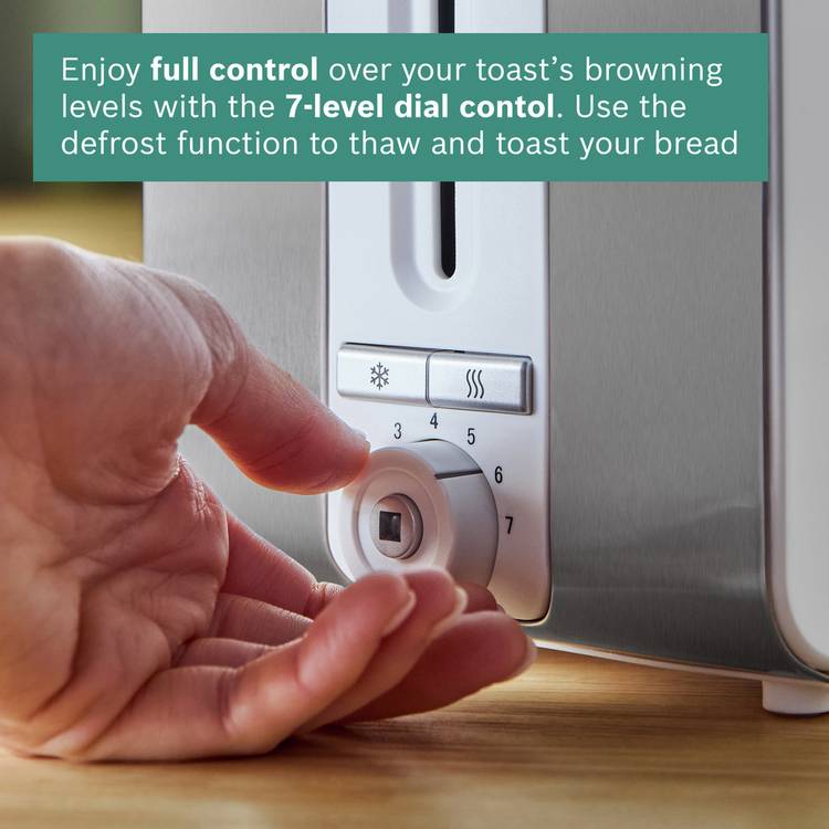 Bosch toaster white 2-slice, imported from the UK