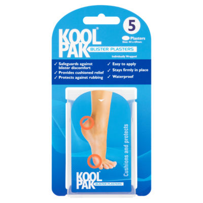 Koolpak hydrocolloid blister plasters pack of 5 44mm x 69mm, UK version