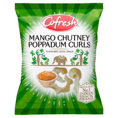 ASDA Cofresh Mango Chutney Poppadum Curls Flavoured Lentil Snack 80g- Buy online at McGrocer