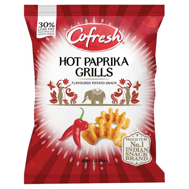Cofresh potato snack Hot Paprika Grills 80g, imported from the UK