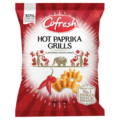 Cofresh potato snack Hot Paprika Grills 80g, imported from the UK