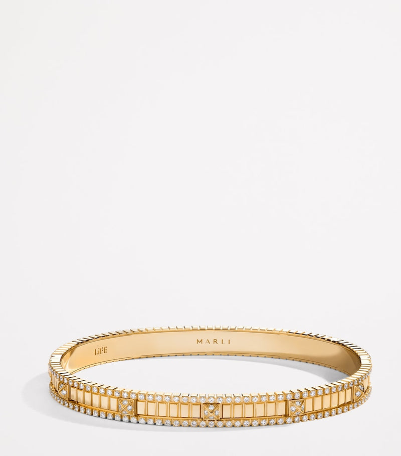 Marli New York yellow gold diamond bangle, imported from the UK