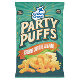 Golden Cross cheddar cheese jalapeño party puffs 125g, imported from the UK