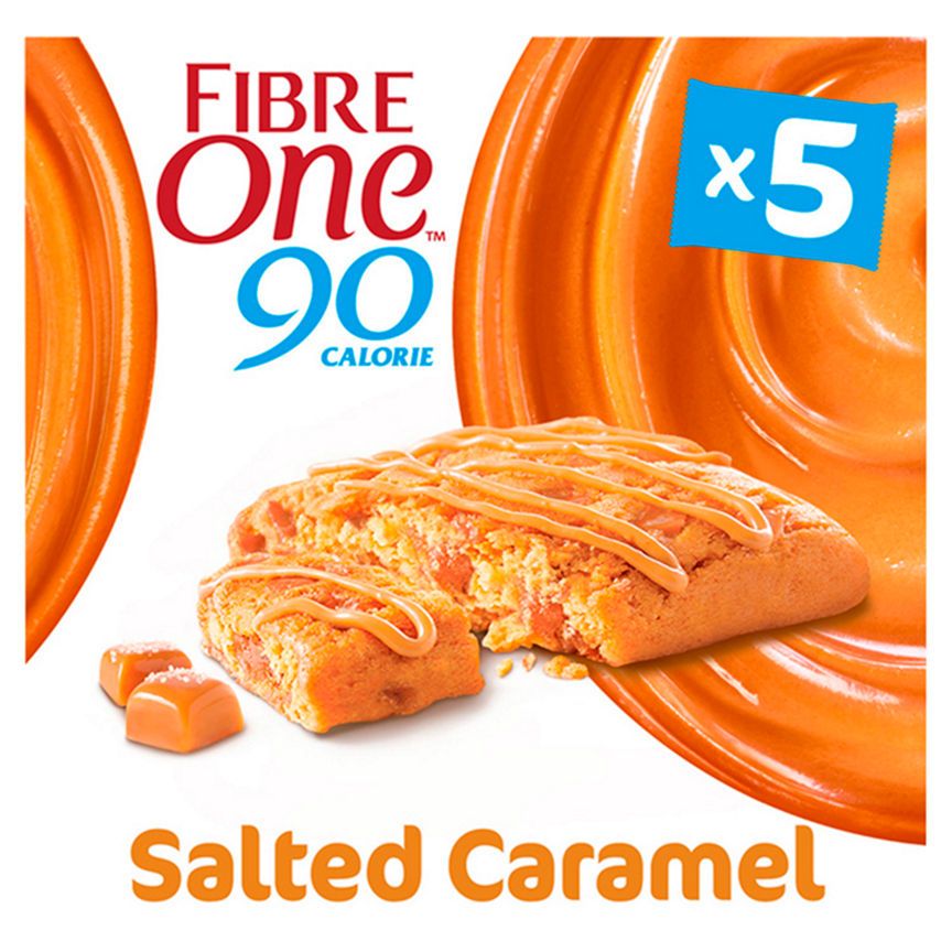 Fibre One 90 Calorie Salted Caramel Drizzle Squares 5 Pack