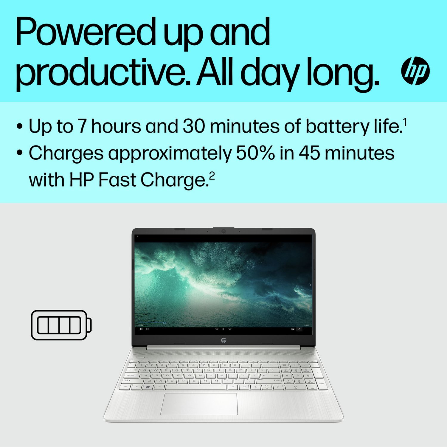 HP 15s-fq5021na laptop bundle Silver - British product