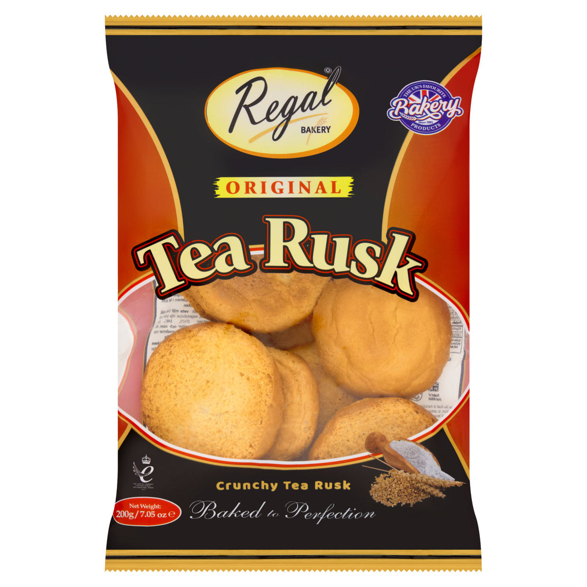 Regal Original Crunchy Tea Rusk 200g, imported from the UK
