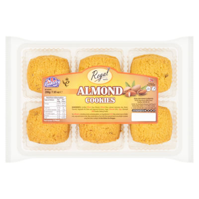 Regal Almond Cookie Pack 200g, imported from the UK