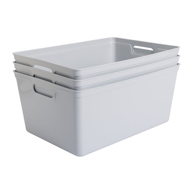 Argos Home storage boxes grey set of three 11L (British brand)