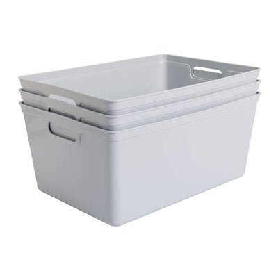 Argos Argos Home 3 x 11L Storage Boxes Grey- Buy online at McGrocer