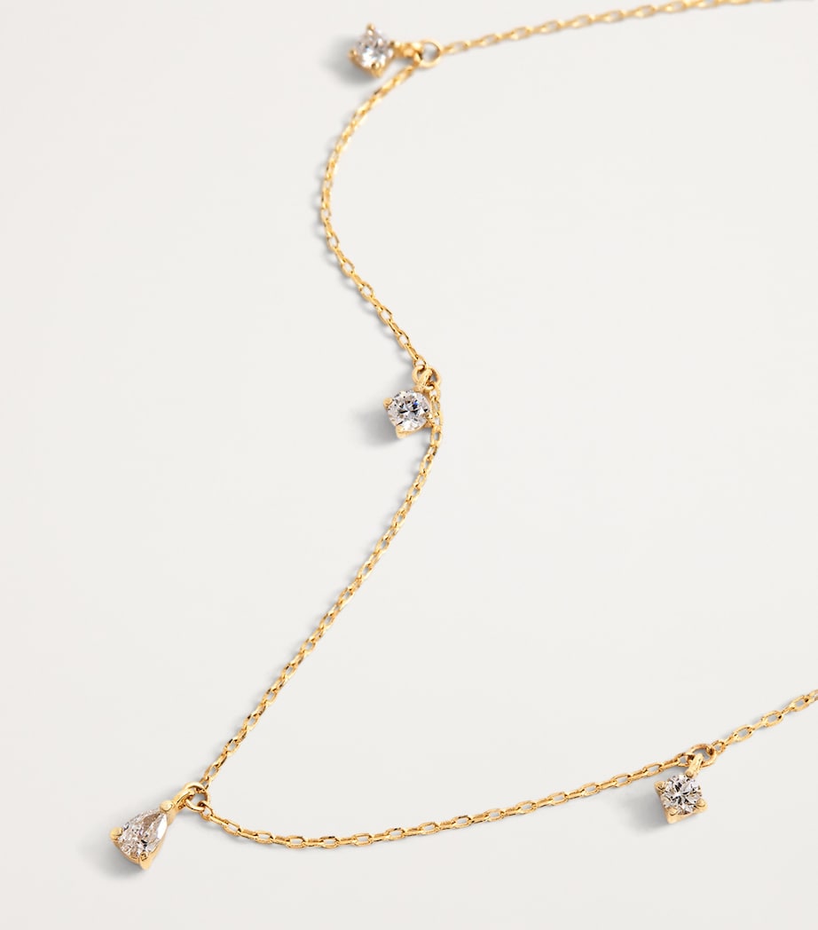 Astrid & Miyu gold pear diamond necklace (British brand)