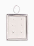 Sterling silver crystal stud earrings 3-pack with 2mm, 3mm, 4mm studs (British brand)