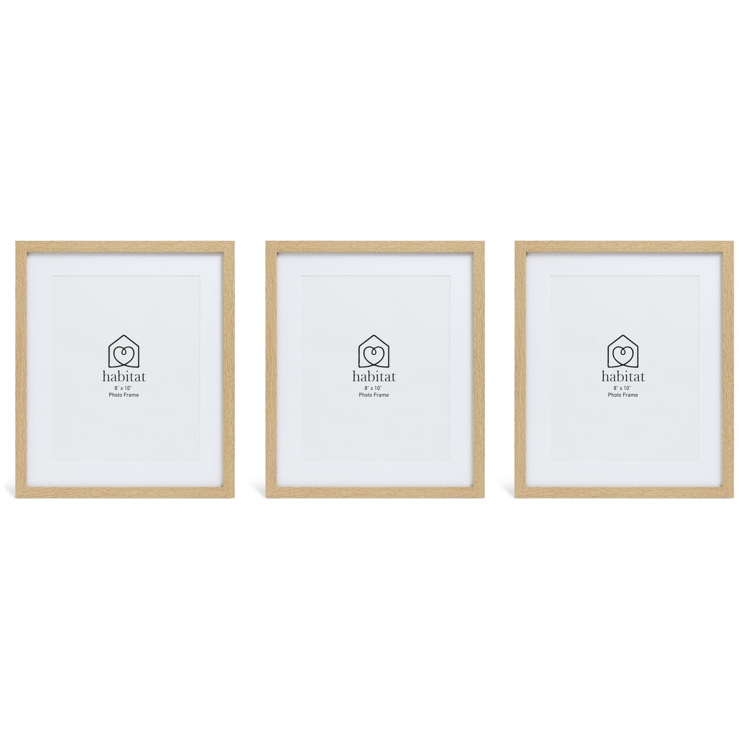 Habitat oak effect picture frames set of 3 (British brand)