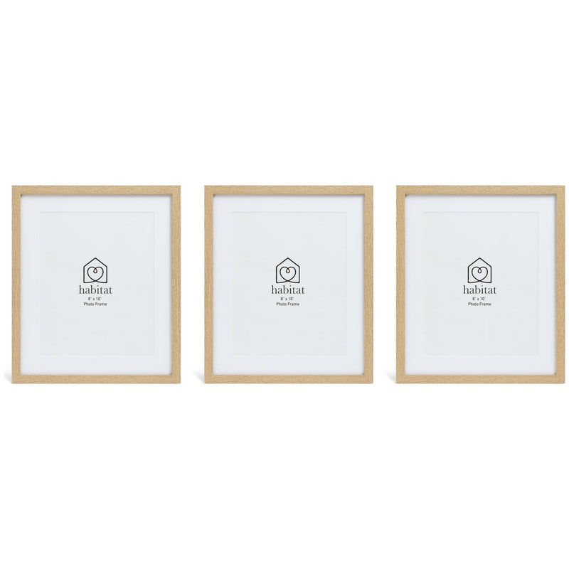 Habitat oak effect picture frames set of 3 (British brand)
