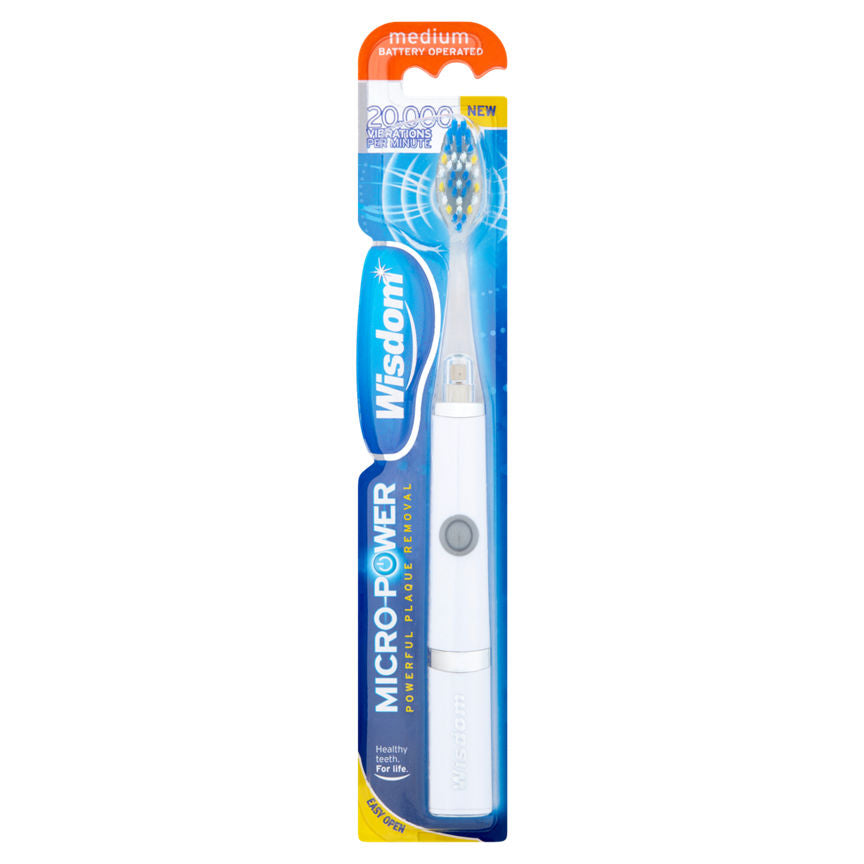 Wisdom Micro Power Powerful Plaque Removal Medium Toothbrush GOODS ASDA   