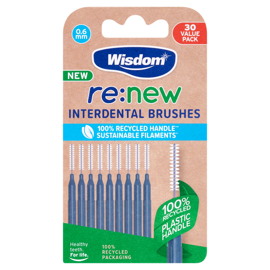 Wisdom re:new Interdental Brushes 30 pack 0.6mm