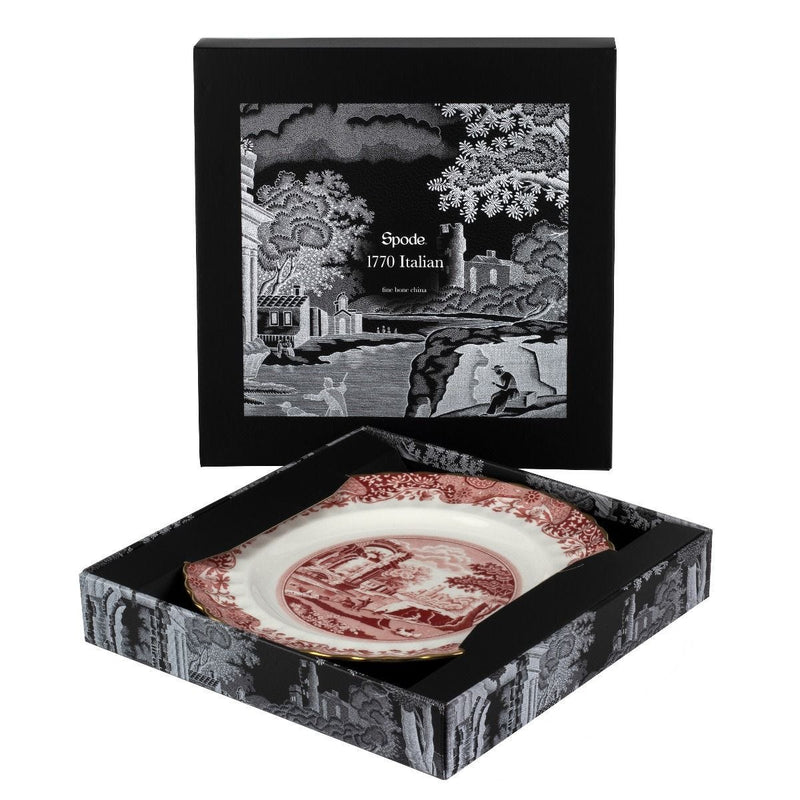 Spode 1770 Italian cranberry plate 16.5cm (British brand)