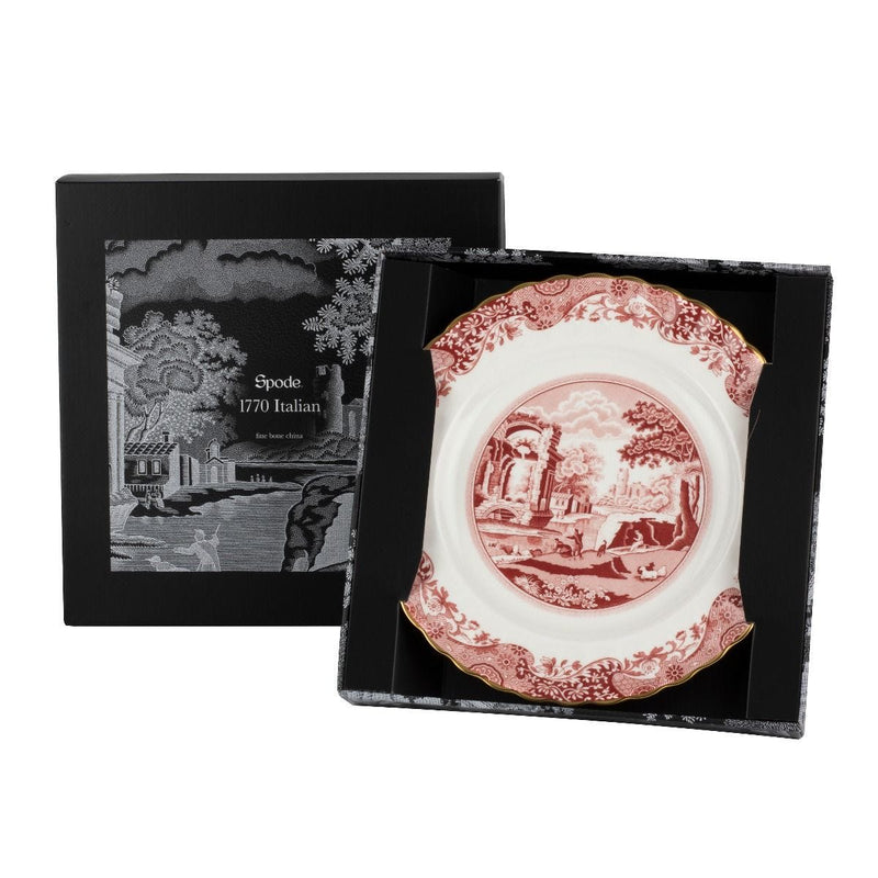 Spode 1770 Italian cranberry plate 16.5cm (British brand)