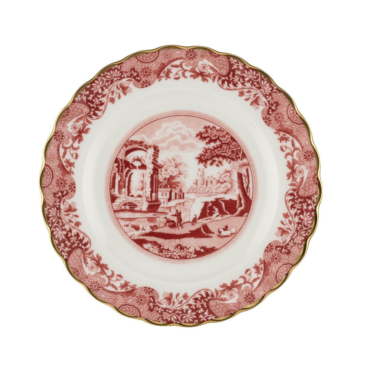 Spode 1770 Italian cranberry plate 16.5cm (British brand)