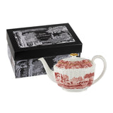Spode Italian large teapot in cranberry, imported from the UK