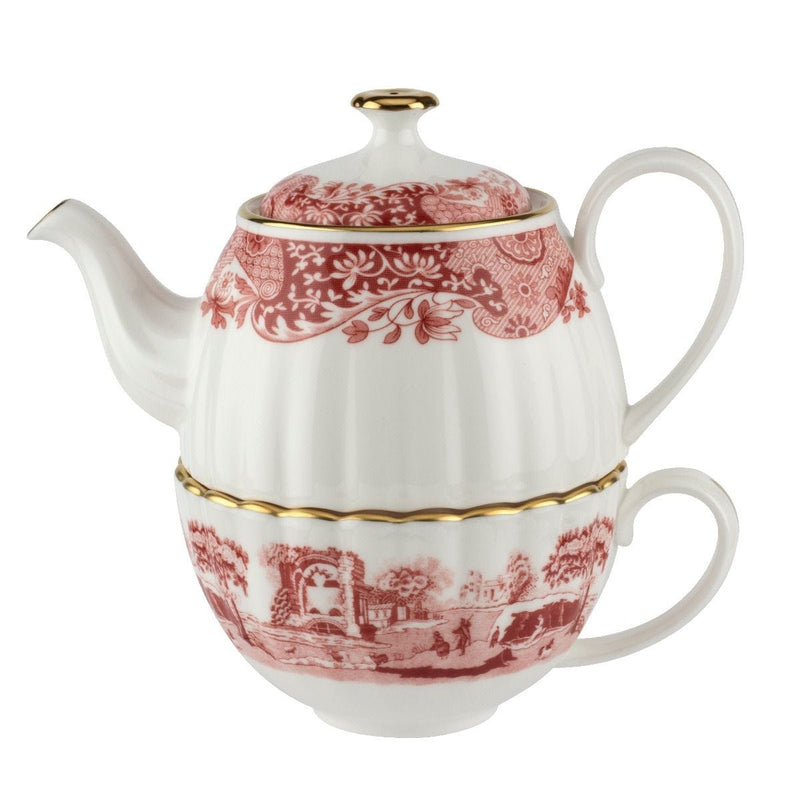 Spode Italian tea for one cranberry 340ml, imported from the UK