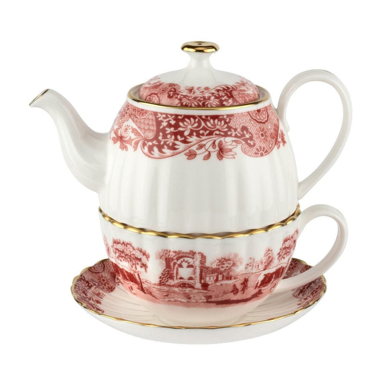 Spode Italian tea for one cranberry 340ml, imported from the UK