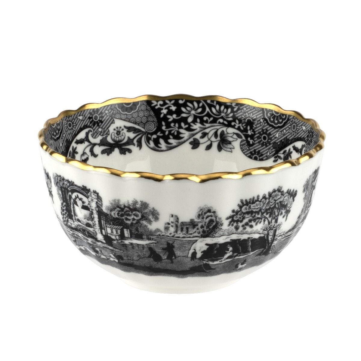 Spode Italian sugar bowl 10cm in black, imported from the UK
