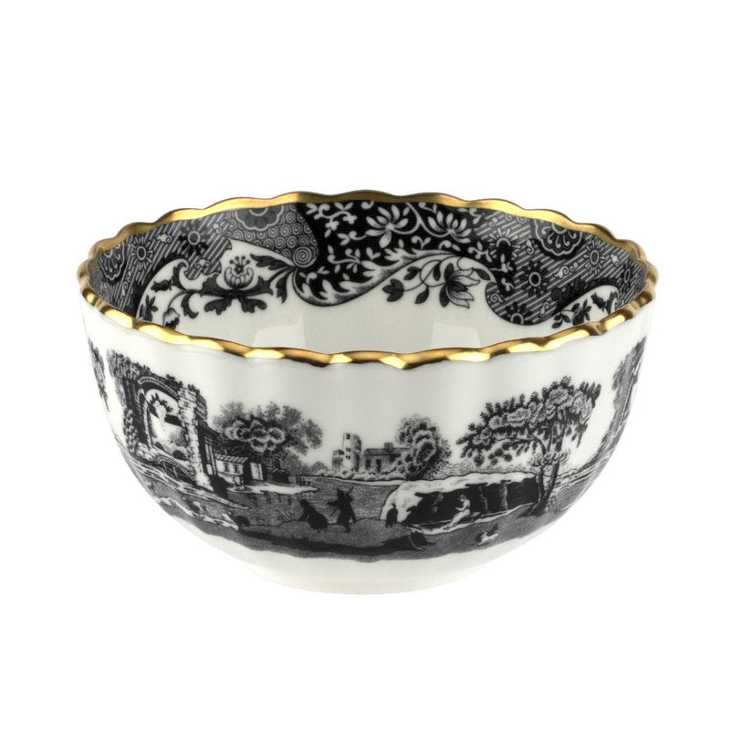 Spode Italian sugar bowl 10cm in black, imported from the UK