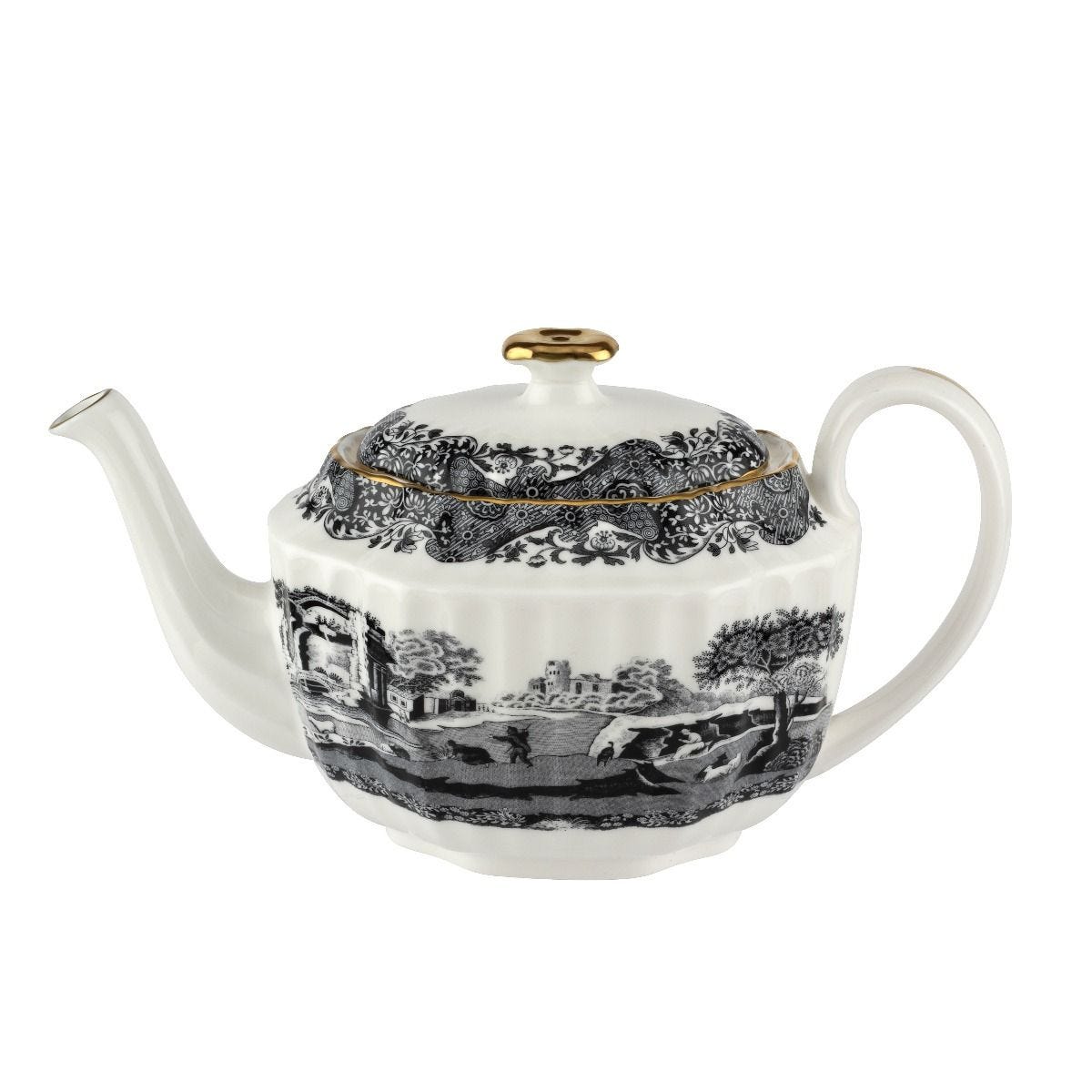 Spode 1770 Italian small black teapot 565ml, imported from the UK