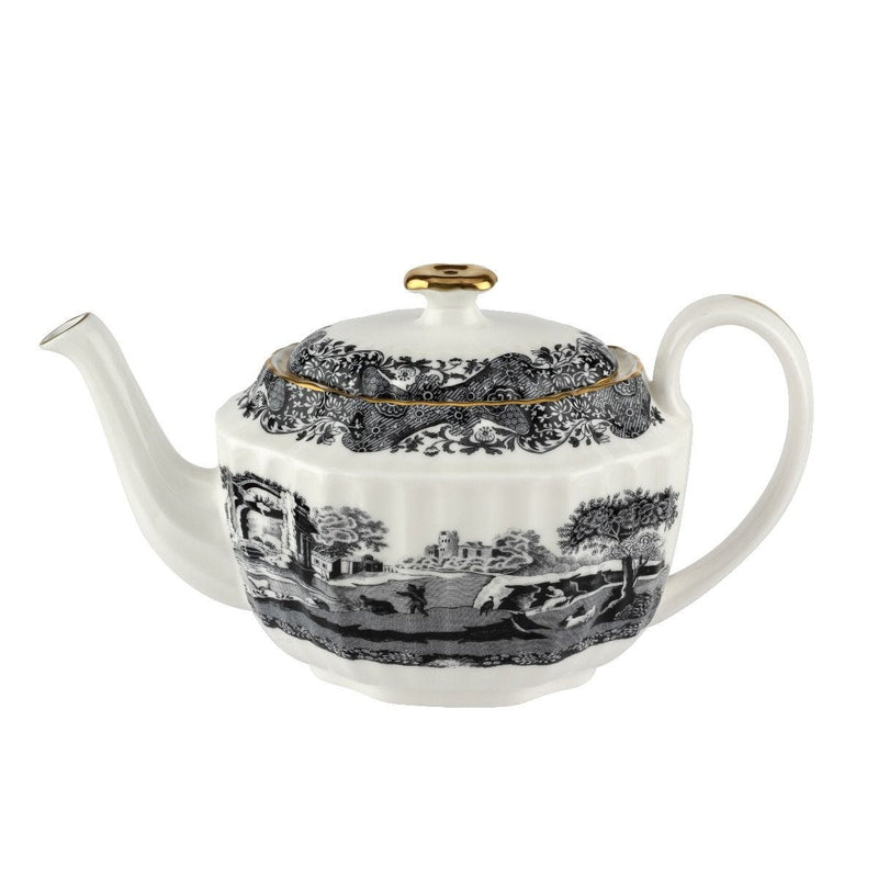Spode 1770 Italian small black teapot 565ml, imported from the UK