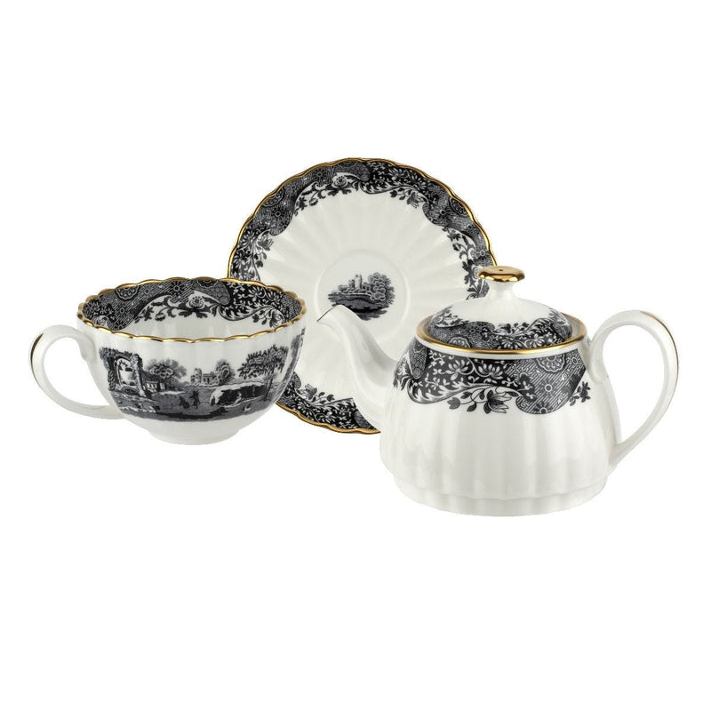 Spode Tea for One black 340ml fine bone china (British brand)